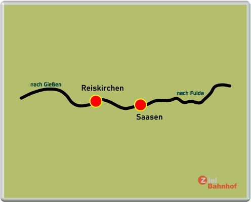 Reiskirchen Saasen nach Fulda nach Gießen